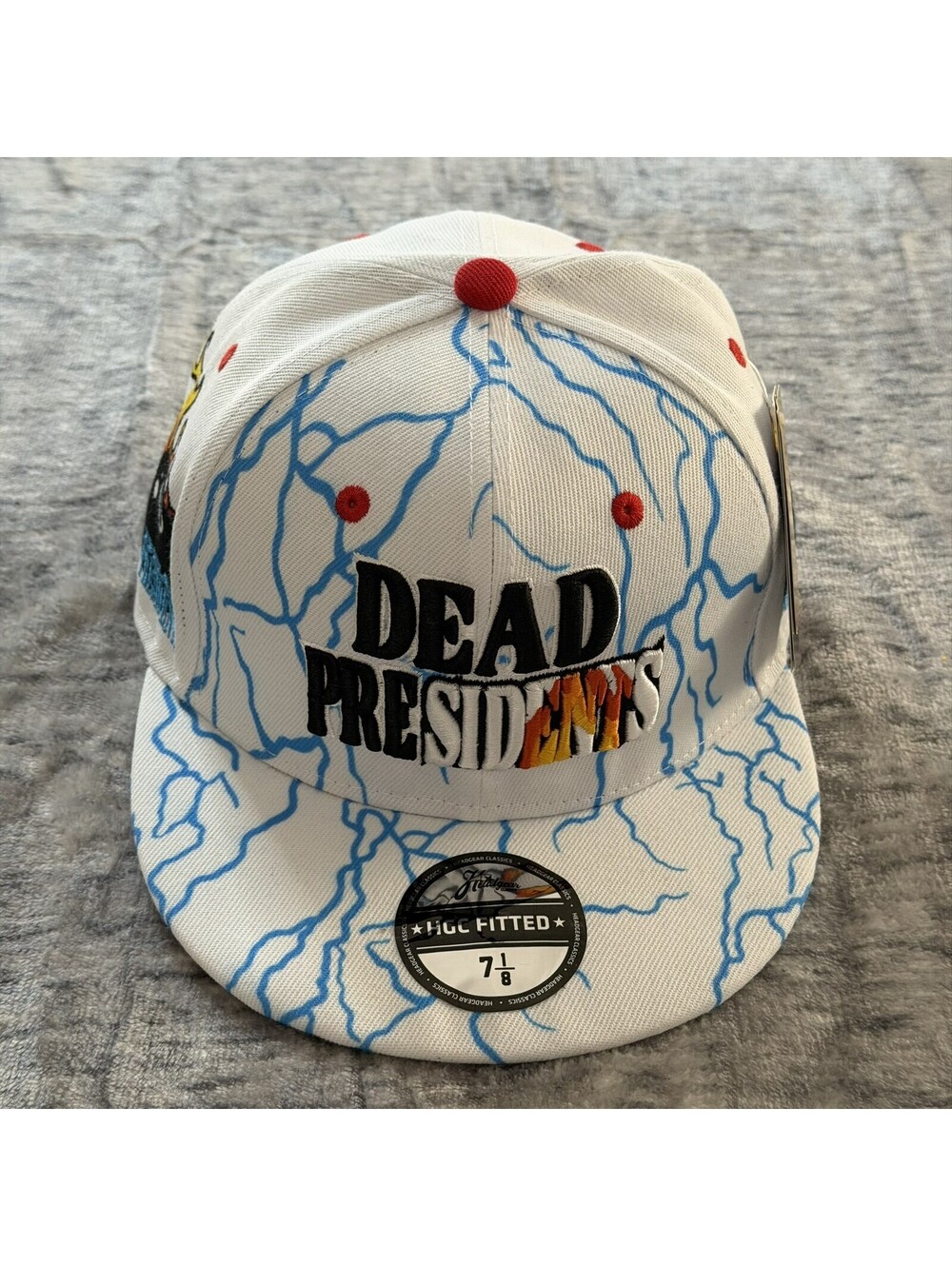 Dead Presidents Fire & Brimstone Fitted Hat 7 1/8 Headgear Classics Skull 8 Ball